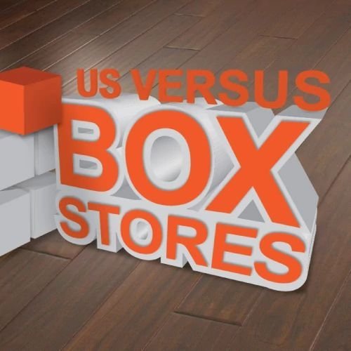 us vs box stores graphic from Nationwide Carpet in Mount Juliet